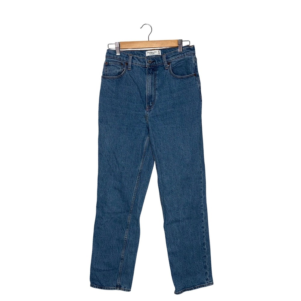 Abercrombie & Fitch 90s Straight Jeans Women 28/6 Blue Excellent Ultra High Rise